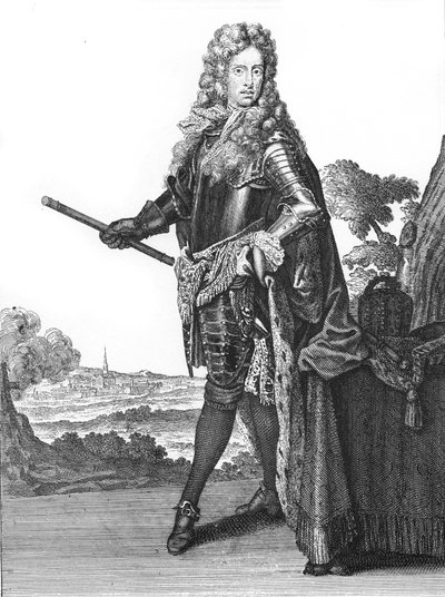 José I, Santo Imperador Romano 1678-1711 - Retrato do Imperador José I do Santo Império (1678-1711), Imperador Romano Alemão" I - desenhos de Caspar Luyken - Gravados & Publicados por Christoph Weigel (Nuremberga 1703). de Caspar Luyken