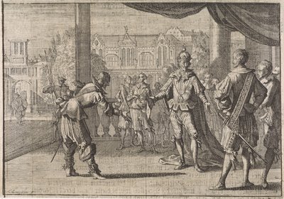 O imperador Fernando III é parabenizado pelo nascimento de seu filho Leopoldo, 1640 de Caspar Luyken