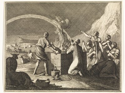 Sacrifício de Noé após o dilúvio de Caspar Luyken