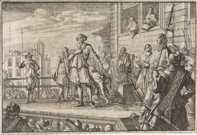 Thomas Wentworth, Conde de Strafford Dirigindo-se ao Povo do Cadafalso, 1641 de Caspar Luyken