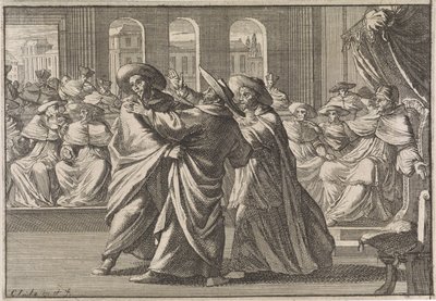 Durante a eleição de Urbano VIII, o Cardeal Borja e o Cardeal Antonio Barberini colidem, 1632 de Caspar Luyken