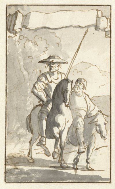 Impressão do título de Dom Quixote Desenhos para o quinto volume de Histoire de l