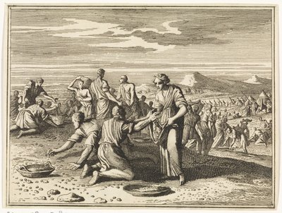 A recolha do maná no deserto de Caspar Luyken