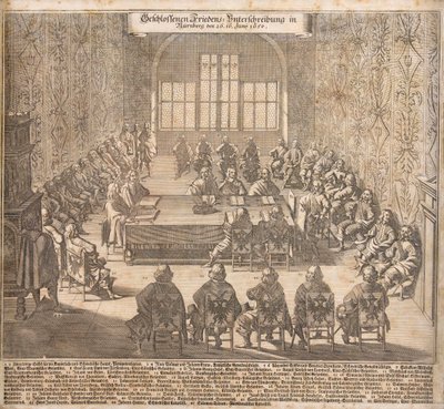 A ratificação da Paz de Westphalia em Nuremberg em 26 de junho de 1650, 1650. de Caspar Merian