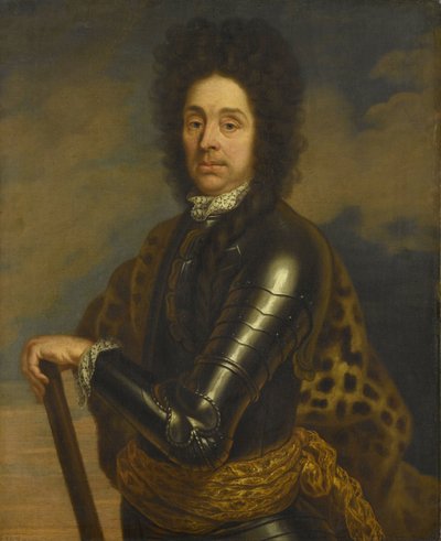 Retrato de Menno Baron van Coehoorn (1641-1704). General no Engenheiro de Artilharia e Fortificações de Caspar Netscher (copy after)