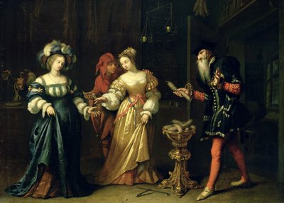Um palhaço mascarado, 1668 de Caspar Netscher