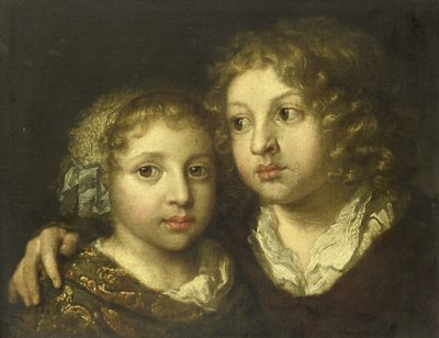 Uma filha e um filho de Caspar Netscher