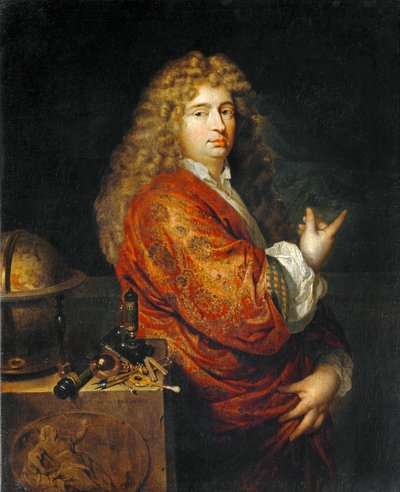 Nicolaes Hartsoeker, físico, a desenhar um barco numa tempestade. 1682 ... de Caspar Netscher