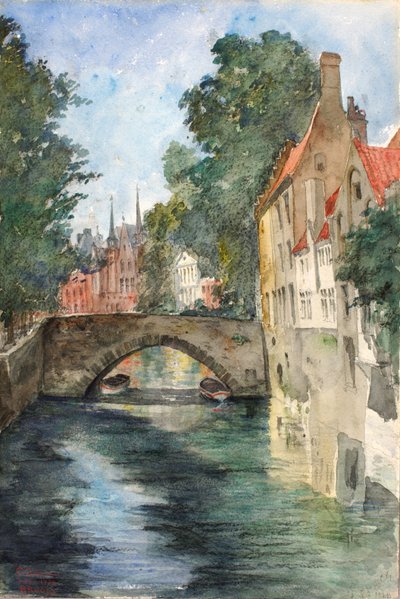 No Canal, Bruges, 1928. de Cass Gilbert