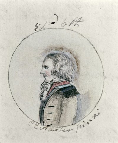 Edward VI (1537-53), c.1790 (caneta e tinta e wc no papel) de Cassandra Austen