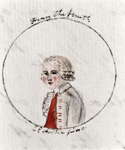 Henrique IV, c.1790 (caneta e tinta e wc no papel) de Cassandra Austen