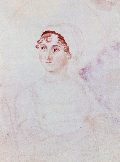 Retrato de Jane Austen, c.1810 (lápis e aquarela sobre papel) de Cassandra Austen