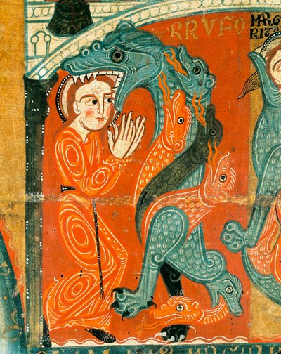 O Martírio de Santa Margarida, detalhe (tempera sobre madeira) de Catalan School