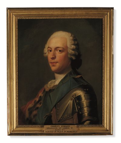 Príncipe Charles Edward Stuart, de armadura, com faixa azul da Ordem da Jarreteira (óleo sobre tela) de Catherine (attr. to) Read