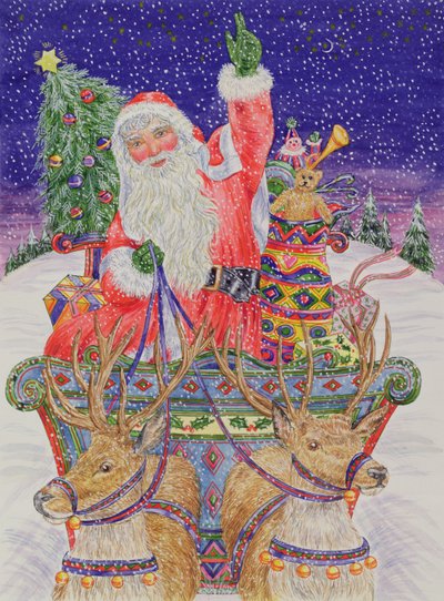Pai Natal estabelece na véspera de Natal (wc no papel) de Catherine Bradbury