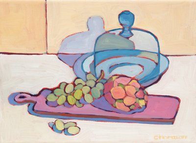Frutos do dragão e uvas, 2024 (óleo) de Catherine J Martzloff