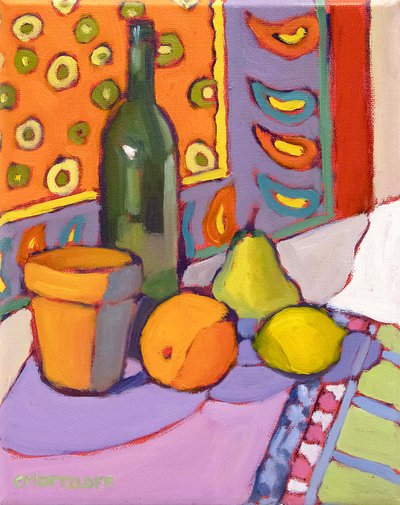 Plantando sementes de maravilha, 2024 (óleo sobre tela) de Catherine J Martzloff