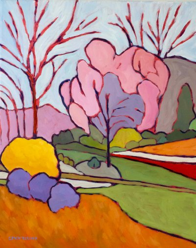 Abstracções da primavera II,2024 (Óleo sobre tela) de Catherine J Martzloff