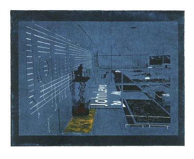 Settled Cultivation, 2015 (linóleo cortado a laser, linogravura e gravura tradicional) de Catherine Sutcliffe Fuller