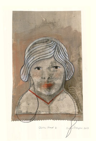 Cabeça de pano, 2017 (impressão digital de arquivo com coloração manual) de Cathie Pilkington