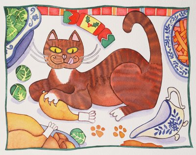 Gato de Natal e a Turquia de Cathy Baxter