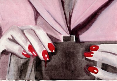 Film Diary #46 (11.04.13 Ela não foi detida), 2015 (óleo sobre papel) de Cathy Lomax