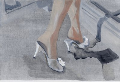 Film Diary #47 (23.04.13 Ela despiu-se), 2015 (óleo sobre papel) de Cathy Lomax