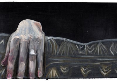 Film Diary #48 (18.05.13 Ele não conseguia ver quem era), 2015 (óleo sobre papel) de Cathy Lomax