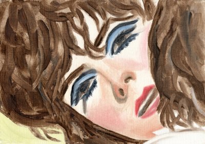 Myrtle (Sombra azul), 2024 (óleo sobre papel) de Cathy Lomax