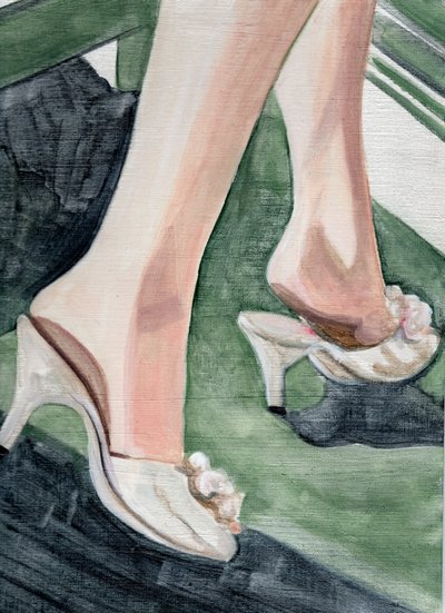 No Place is Home, 2020 (acrílico e óleo sobre papel) de Cathy Lomax