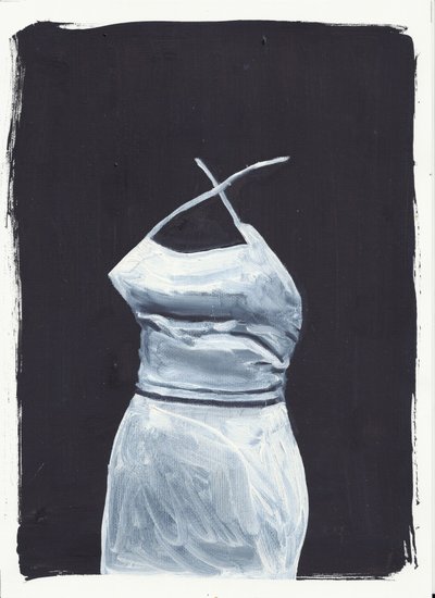 A rapariga do andar de cima 1, frente, 2012 (óleo e acrílico sobre papel) de Cathy Lomax
