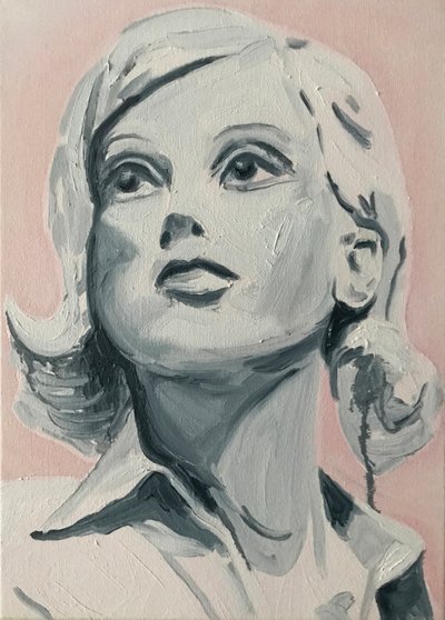 As Donzelas Felizes: Darcey, 2017 (óleo sobre linho) de Cathy Lomax