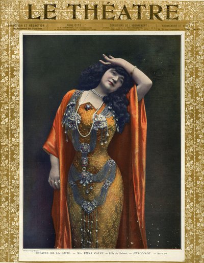 Emma Calve como Salomé, capa da revista "Le Theatre de Cautin & Berger (after)
