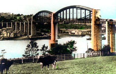Albert Royal Bridge, Saltash, Cornualha, 1926. de Cavenders Ltd