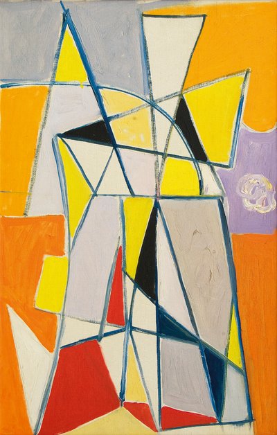 Composição abstrata, c.1949 (óleo sobre tela) de Caziel Caziel