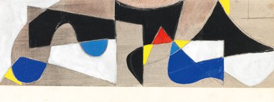 Composição, c.1950 (guache sobre papel) de Caziel Caziel