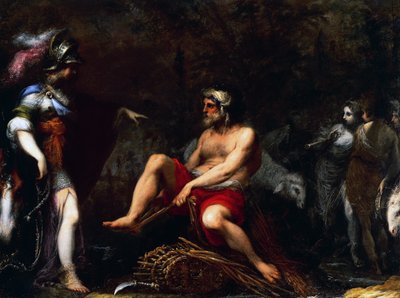 Erminia entre os pastores, de Francisco Montelatici conhecido como Cecco Bravo (1601-1661), óleo sobre tela de Cecco  Bravo