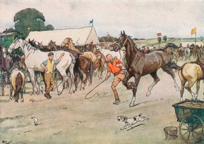 Uma feira de cavalos. . . &39;Houve um grande negócio de barganha, corrida e surra&39; de Cecil Charles Windsor Aldin