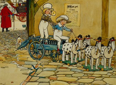 Lasca o bloco antigo; O treinador de palco de York, de Cecil Charles Windsor Aldin