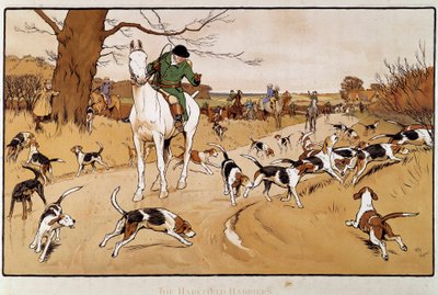 Lebre de caça. Aguarela de Cecil Aldin (1870-1935) de Cecil Charles Windsor Aldin
