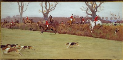 Cena de caça, a tripulação Blackmoor Watercolour de Cecil Aldin (1870-1935) Coleção Privada do século XIX de Cecil Charles Windsor Aldin