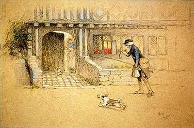 Retorno a casa (giz colorido sobre papel colorido) de Cecil Charles Windsor Aldin