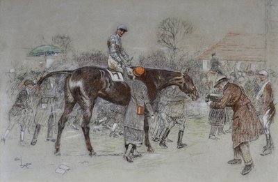 Para liderar o vencedor enquanto as casas de apostas aplaudiam, c.1920-25 (pastel) de Cecil Charles Windsor Aldin