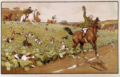 Aquarela de Cecil Aldin (1870-1935) Coleção Particular do século XIX de Cecil Charles Windsor Aldin