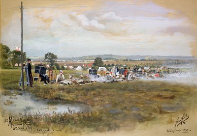 The Albert - Second Stage, 1000 jardas, Bisley Camp, 1893 (wc e guache sobre papel) de Cecil Cutler