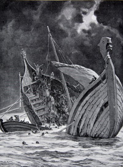 A perda do Navio Branco em 1120, ilustração da "Hutchinson&39;s Story of the British Nation", c.1923 de Cecil King