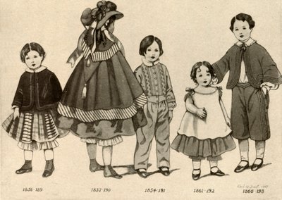 Roupas para crianças de 1850 a 1860, 1907, 1937. de Cecil W. Trout