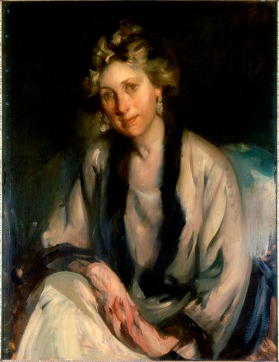 Retrato de uma senhora (óleo sobre tela) de Cecil William Rae