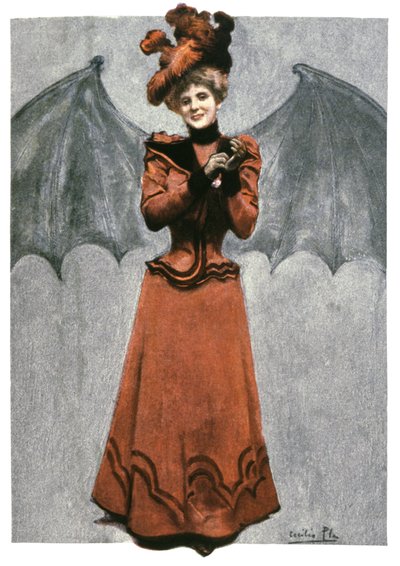 Mulher disfarçada de diabo, ca. 1900 (ilustração) de Cecilio Pla Gallardo