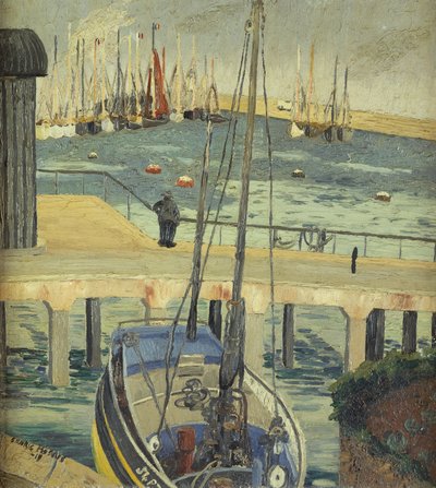 Barcos com sardinha em Newlyn de Cedric Morris
